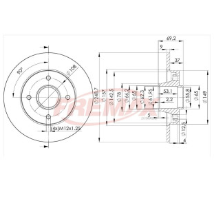 Disco de Freio Sólido Citroen C3 2011 a 2015 - Esquerdo ou Direito / Traseiro - Fremax