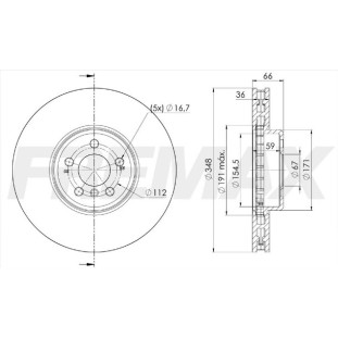 Disco de Freio Ventilado Bmw X3 2018 a 2020 - Direito / Dianteiro - Fremax