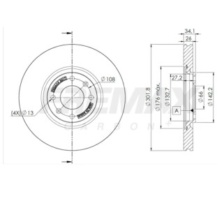 Disco de Freio Ventilado Peugeot 208 2013 a 2016 - Esquerdo ou Direito / Dianteiro - Fremax