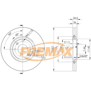 Disco de Freio Ventilado Peugeot 307 2001 a 2012 - Esquerdo ou Direito / Dianteiro - Fremax