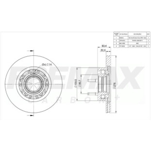 Disco de Freio Ventilado Ford Ranger 1994 a 2002 - Esquerdo ou Direito / Dianteiro - Fremax