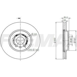 Disco de Freio Ventilado Chevrolet Tracker 2014 a 2022 - Esquerdo ou Direito / Dianteiro - Fremax