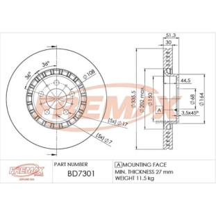 Disco de Freio Ventilado Volvo Xc90 2004 a 2012 - Esquerdo ou Direito / Dianteiro - Fremax