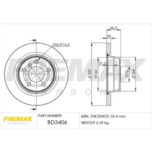 Disco de Freio Ventilado Bmw 325i 2006 a 2011 - Esquerdo ou Direito / Traseiro - Fremax