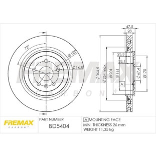 Disco de Freio Ventilado Chevrolet Camaro 2010 a 2020 - Esquerdo ou Direito / Traseiro - Fremax