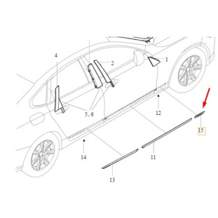 Moldura Acabamento Paralama Volvo S90 2019 a 2021 - Direito / Dianteiro - Original