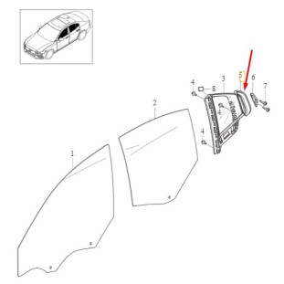 Moldura Acabamento Vidro Fixo Volvo S60 2020 a 2021 - Esquerdo / Traseiro - Original