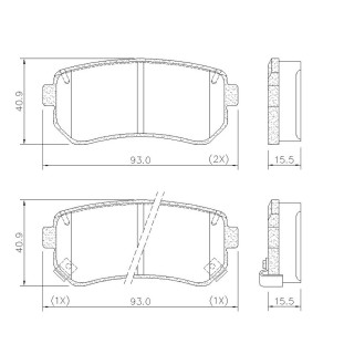 Pastilha de Freio Kia Picanto 2006 a 2009 - Esquerdo ou Direito / Traseiro - LonaFlex