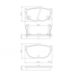 Pastilhas de Freio Hyundai Elantra 1994 a 2001 - Traseiro - Fras-le