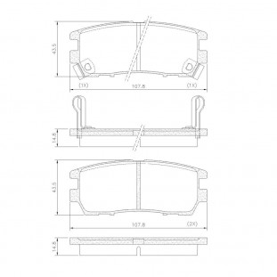 Pastilhas de Freio Mitsubishi L300 1996 a 1999 - Traseiro - Fras-le