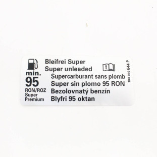 Etiqueta Gasolina Sem Chumbo Volkswagen Tiguan 2012 a 2016 - Traseiro - Original