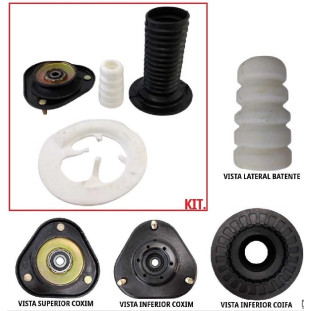 Kit Coxim Batente e Coifa do Amortecedor Toyota Rav4 2006 a 2012 - Dianteiro - QuatroXQuatro