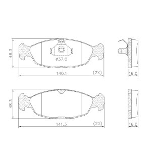 Pastilha de Freio Cerâmica Antirruído Chevrolet Corsa 1994 a 2009 - Dianteiro - Fras-le