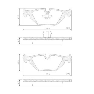 Pastilhas de Freio Bmw 328i 1996 a 1999 - Traseiro - Fras-le