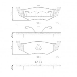 Pastilhas de Freio Chrysler Neon 1995 a 1998 - Dianteiro - Fras-le