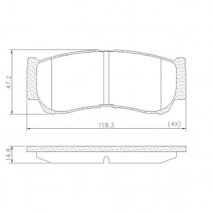 Pastilhas de Freio Hyundai Santafe 2007 a 2009 - Traseiro - Fras-le